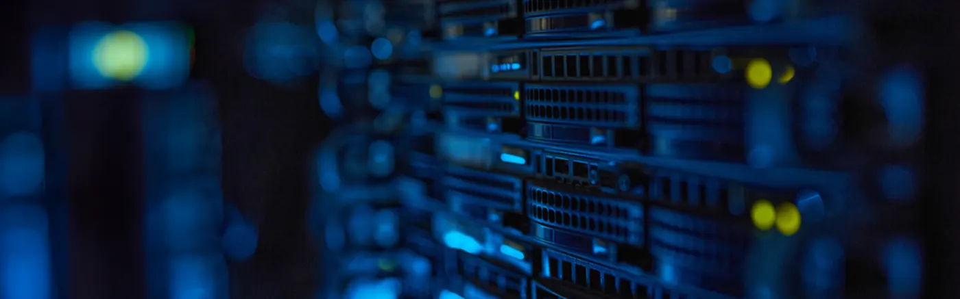 Glowing blue circuit board pattern — IT infrastructure and support services by Aligned Tech